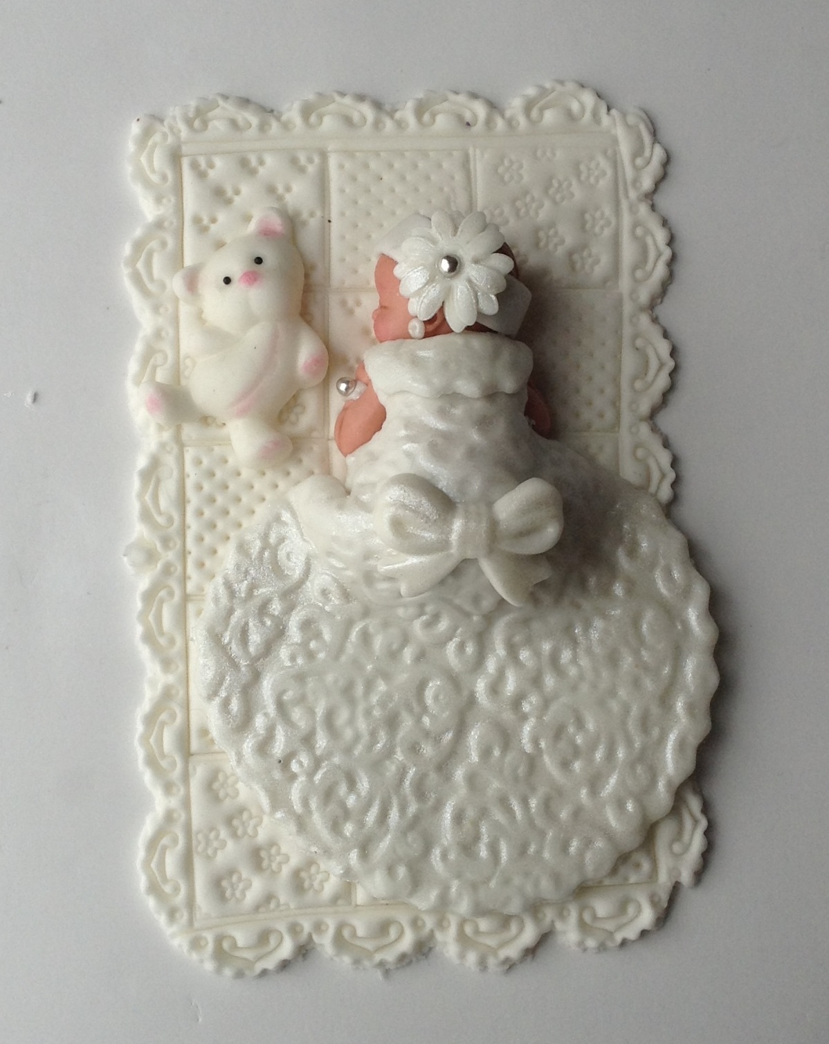 BABY SHOWER CAKE TOPPER CHRISTENING BAPTISM FONDANT BABY ...